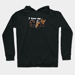 I love my cat - Bengal cat oil painting word art Hoodie